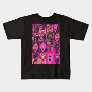 29 Faces in Pink and Black Kids T-Shirt